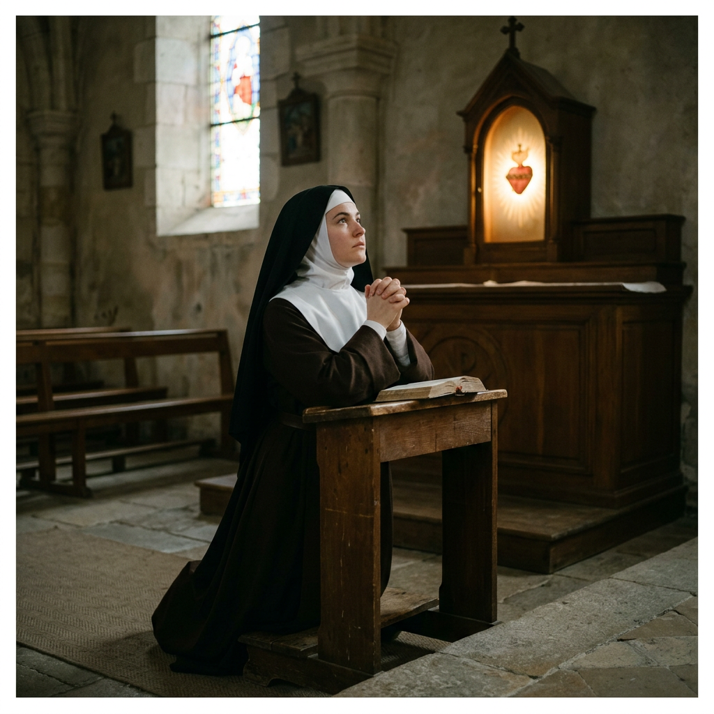 Santa Margarida Maria Alacoque in prayer