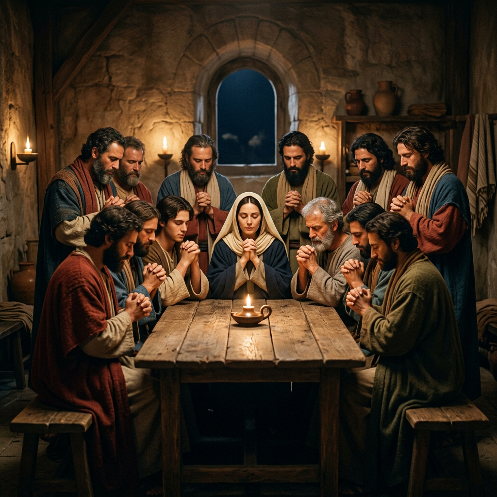 O Cenáculo: Maria e os Apóstolos antes de Pentecostes